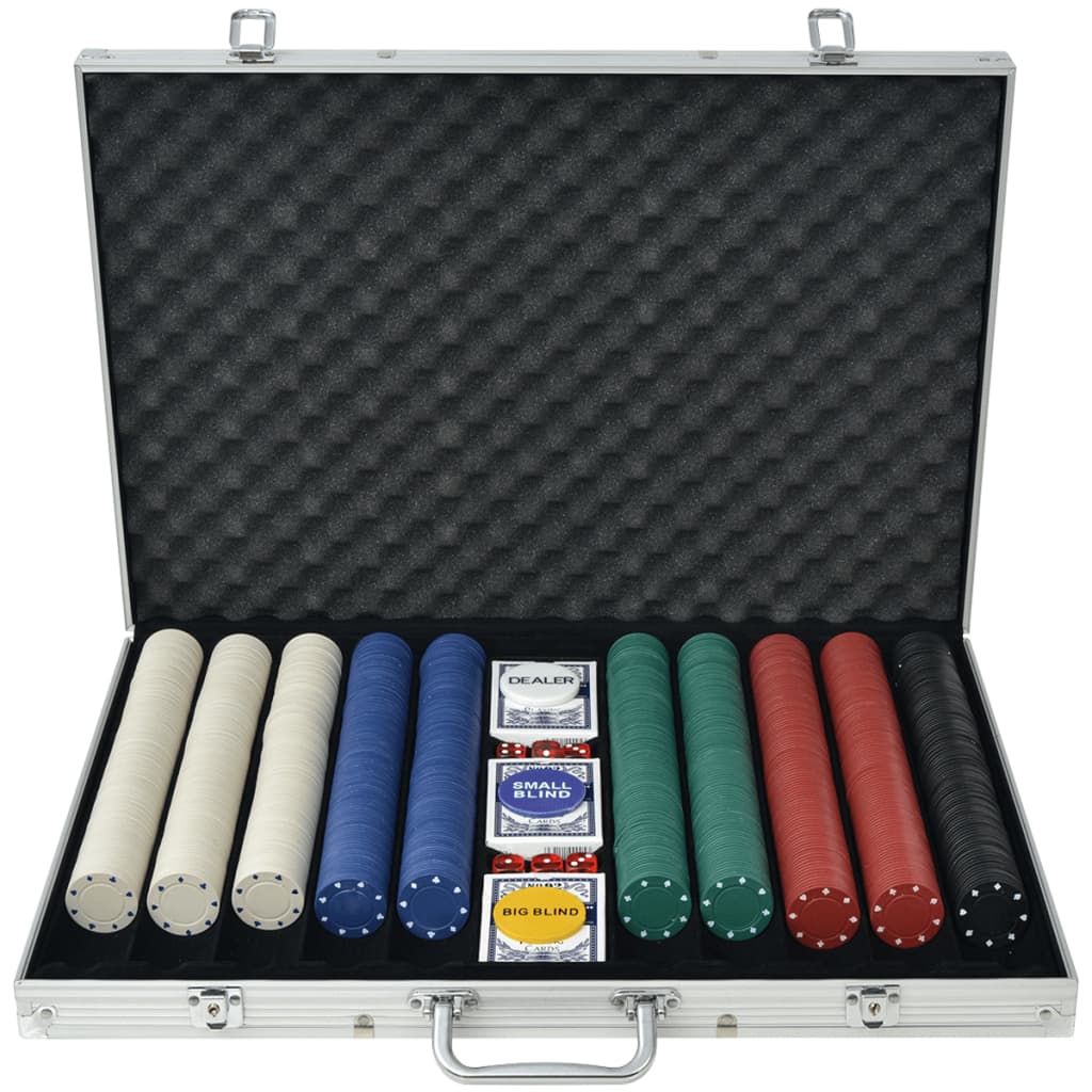 Jeu de Poker 1000 Jetons Aluminium Coffret Complet