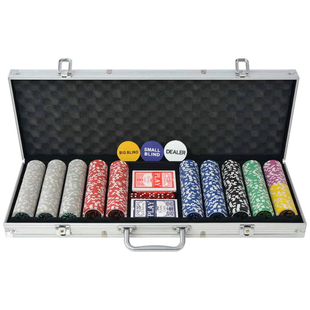 Coffret Poker Complet 500 Jetons Laser 11.5g Aluminium