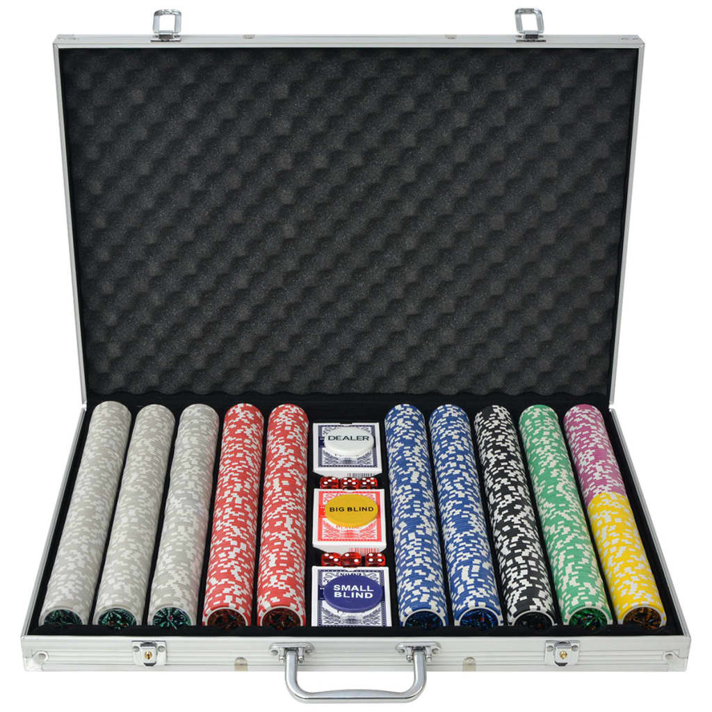 Jeu de Poker 1000 Jetons Laser Aluminium Coffret Complet