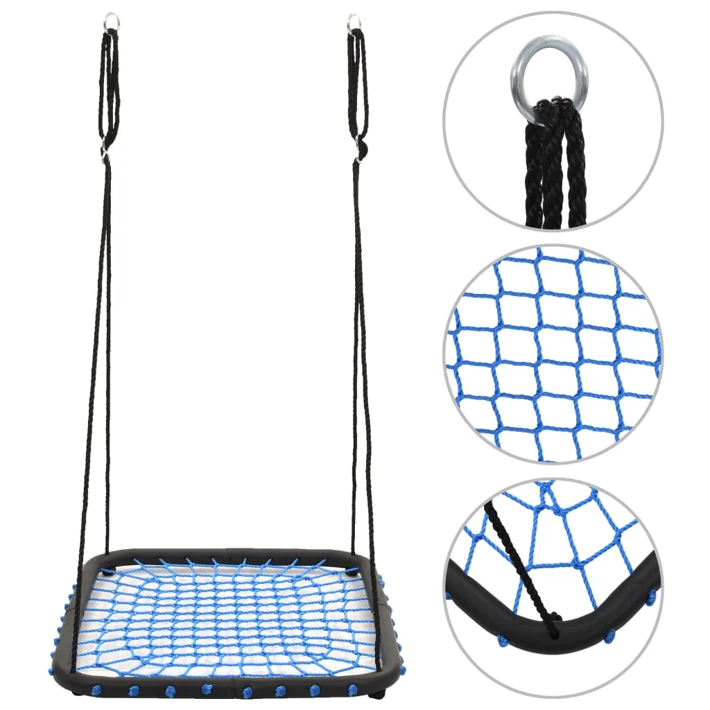 Balançoire Extérieure 104×76 cm 200 kg Bleue Sécurité Enfants