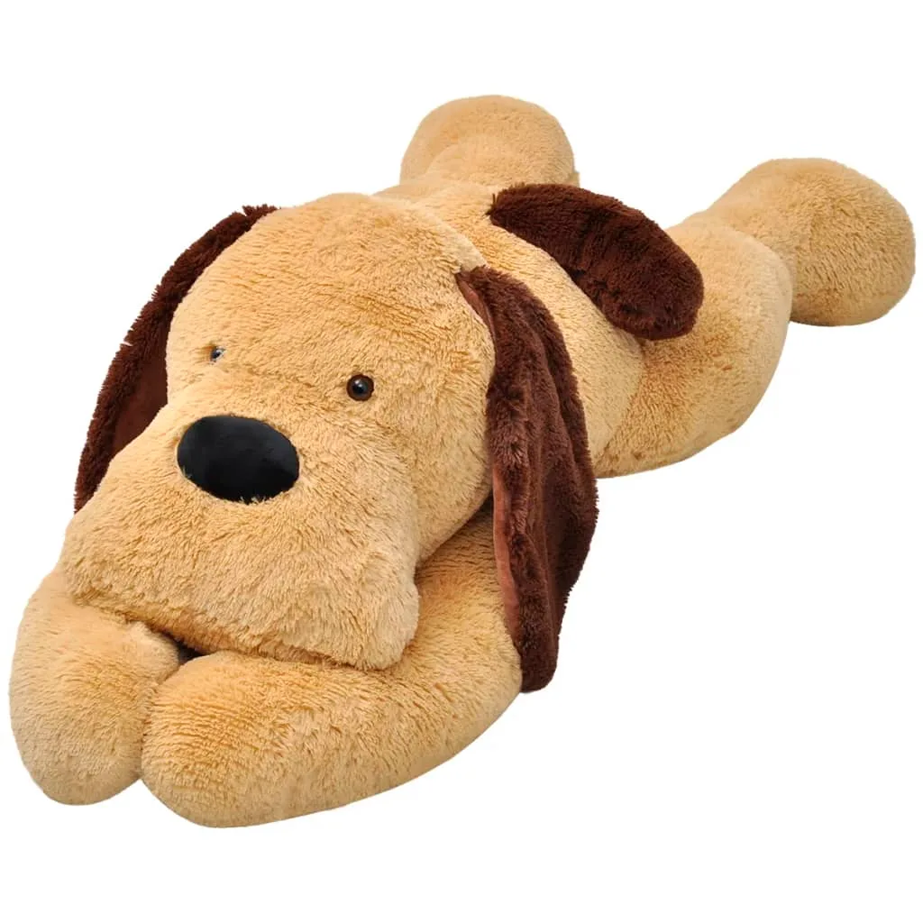 Chien peluche 80 cm XXL géant marron doux cadeau enfant