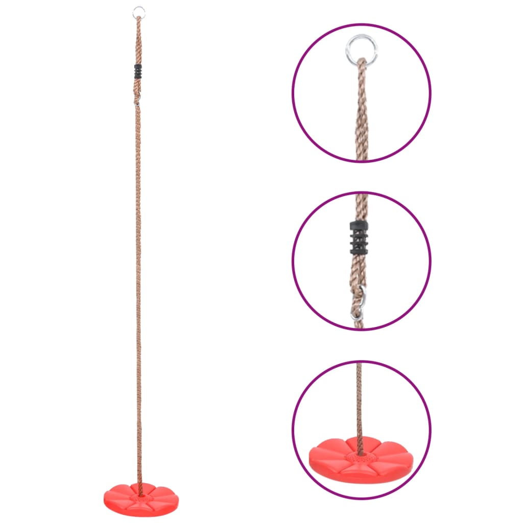 Balançoire à plaque 200 cm rouge | Jeux extérieur enfant