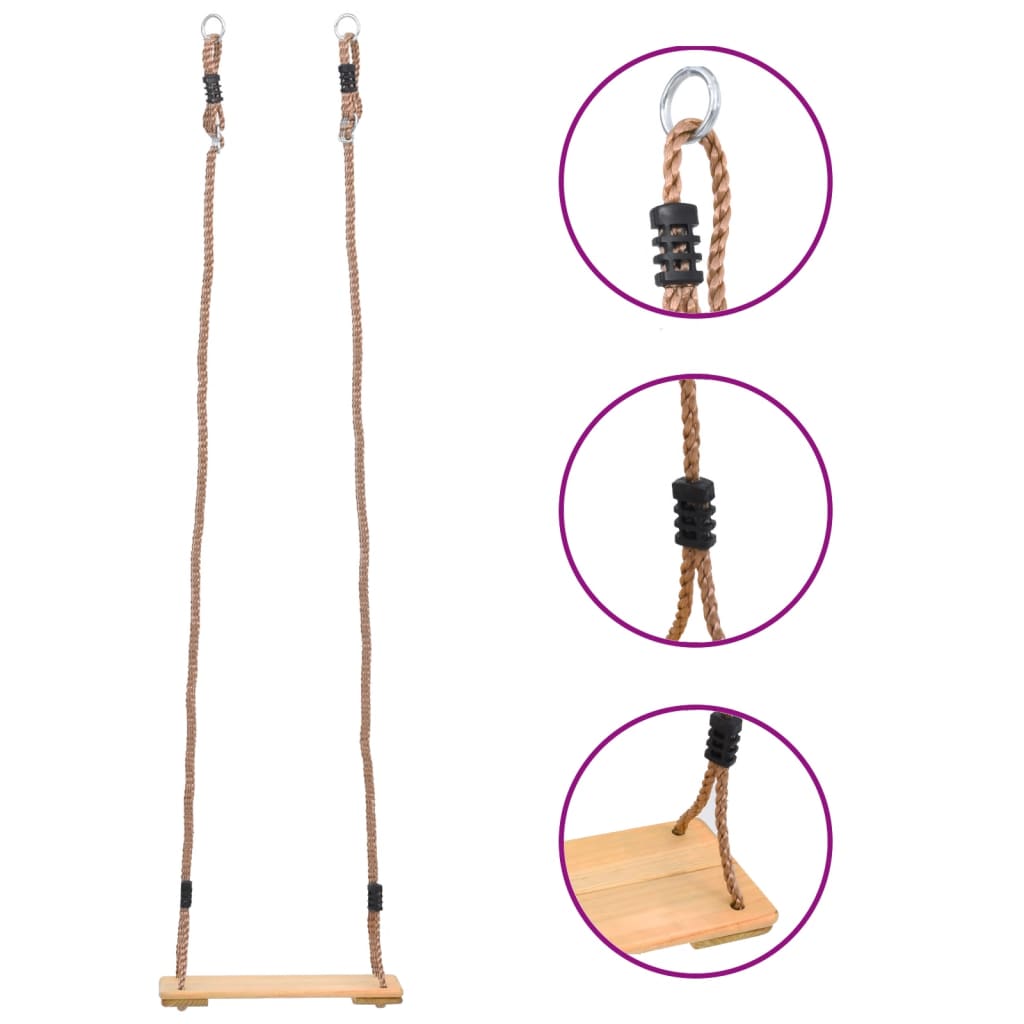 Balançoire à planche 200 cm Bois de pin massif solide jardin
