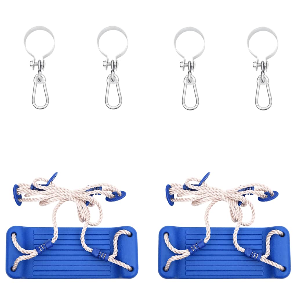 Sièges de balançoire avec cordes 2 pcs bleu 38×16 cm PE