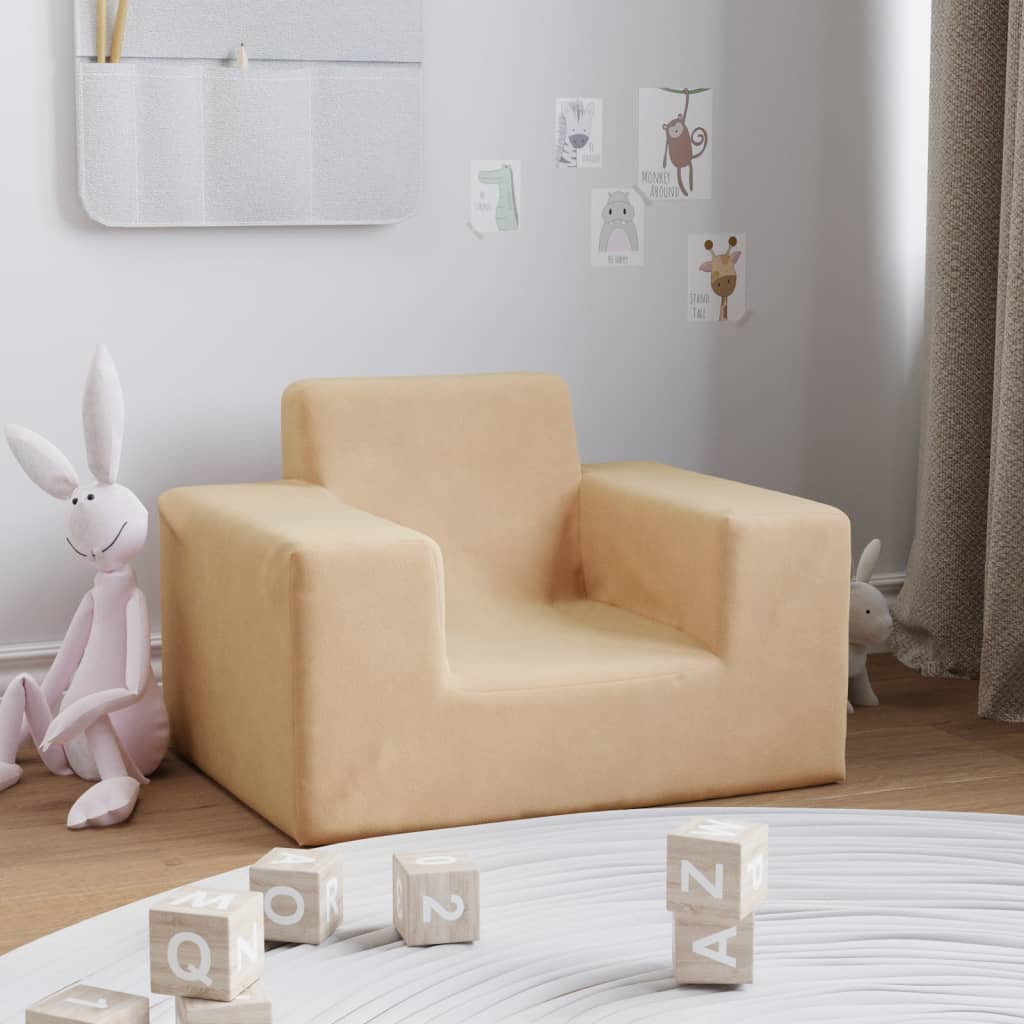 Canapé pour enfants Crème Peluche douce