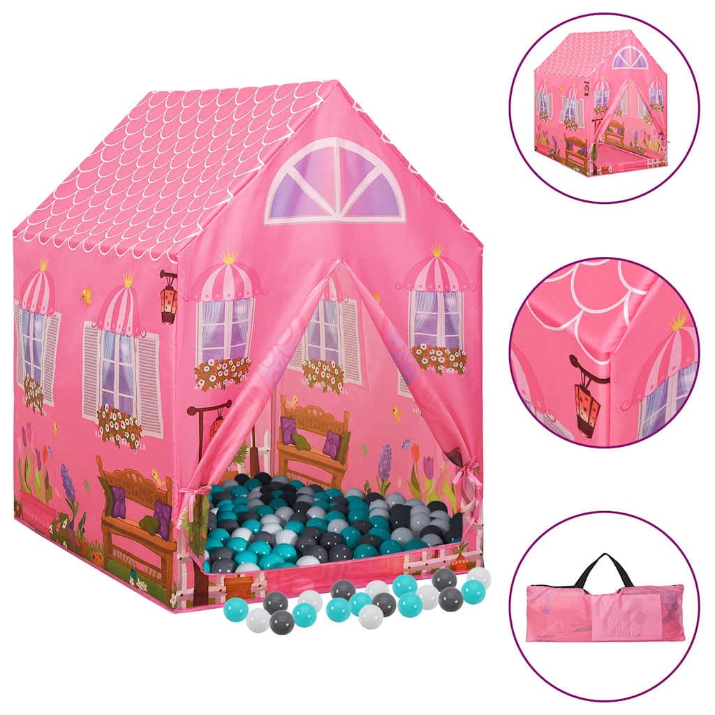 Tente de jeu pour enfants avec 250 balles Rose 69x94x104 cm