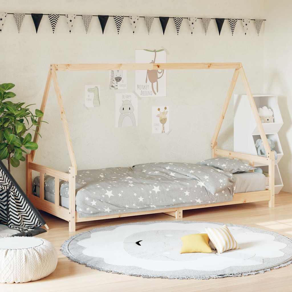 Cadre de lit pour enfants 90×200 cm bois de pin massif