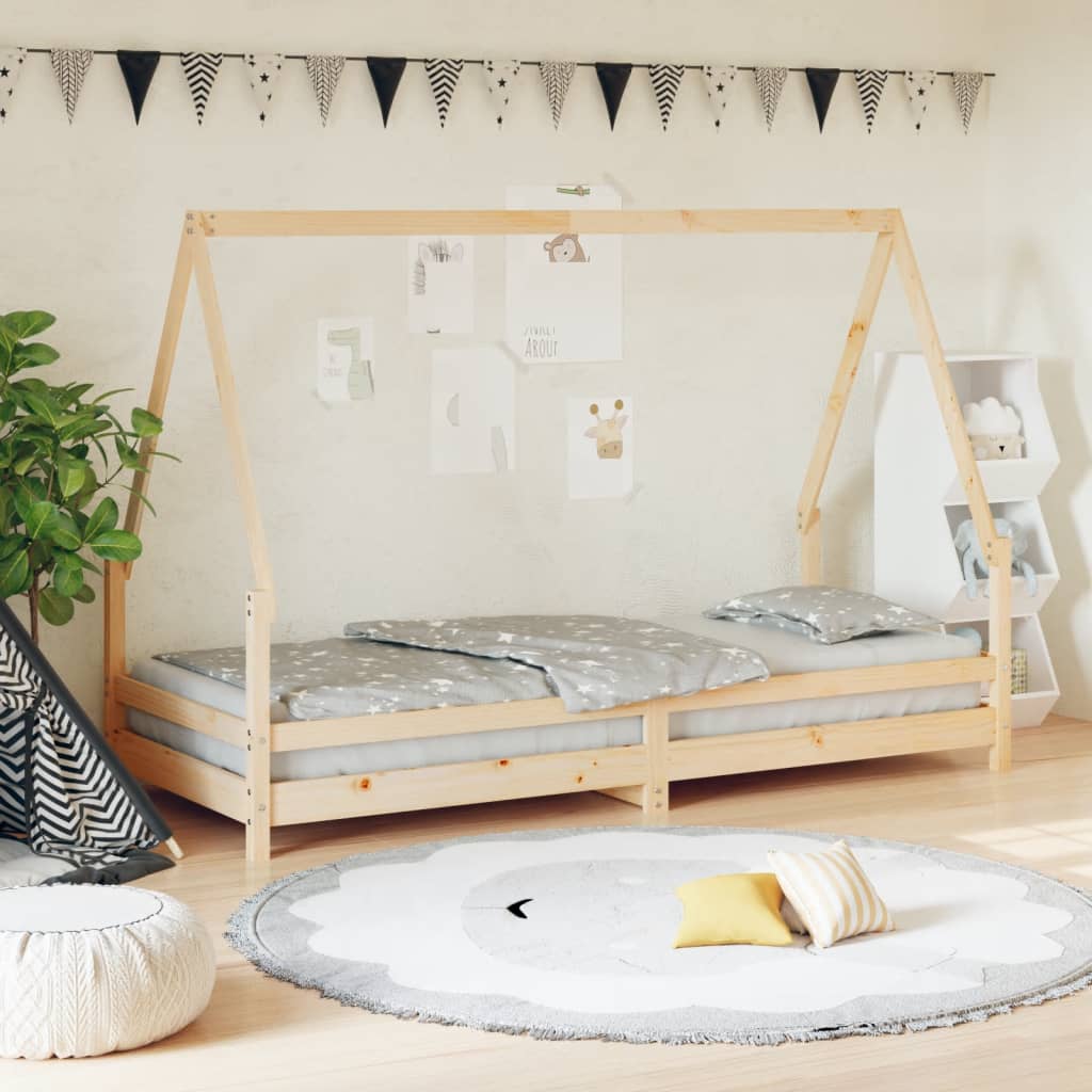 Cadre de lit pour enfants 80×200 cm bois de pin massif