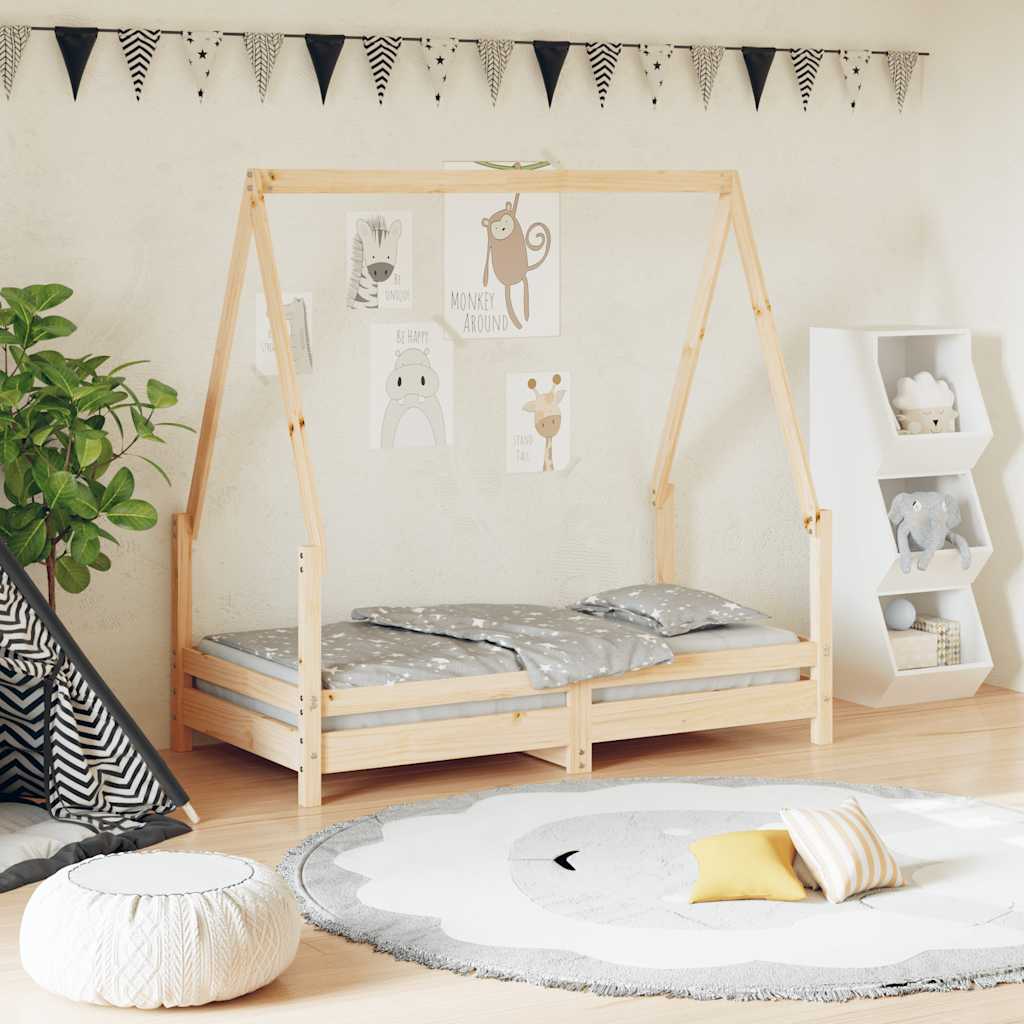 Cadre de lit pour enfant 70×140 cm bois de pin massif