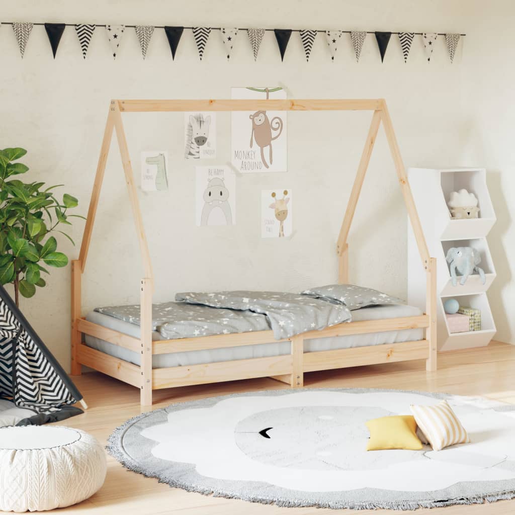 Cadre de lit pour enfant 80×160 cm bois de pin massif