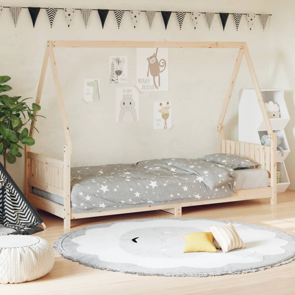Cadre de lit pour enfants 80×200 cm bois de pin massif