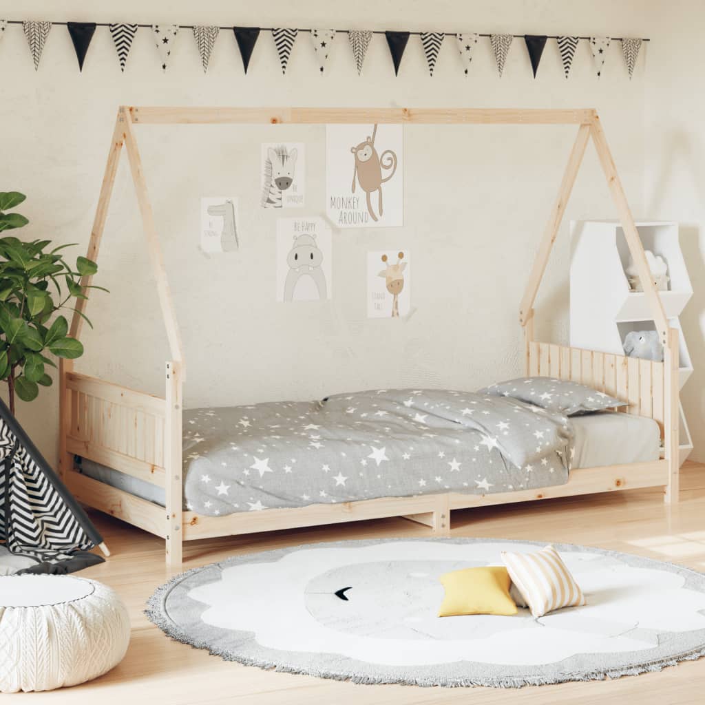 Cadre de lit pour enfant 90×190 cm Bois de pin massif