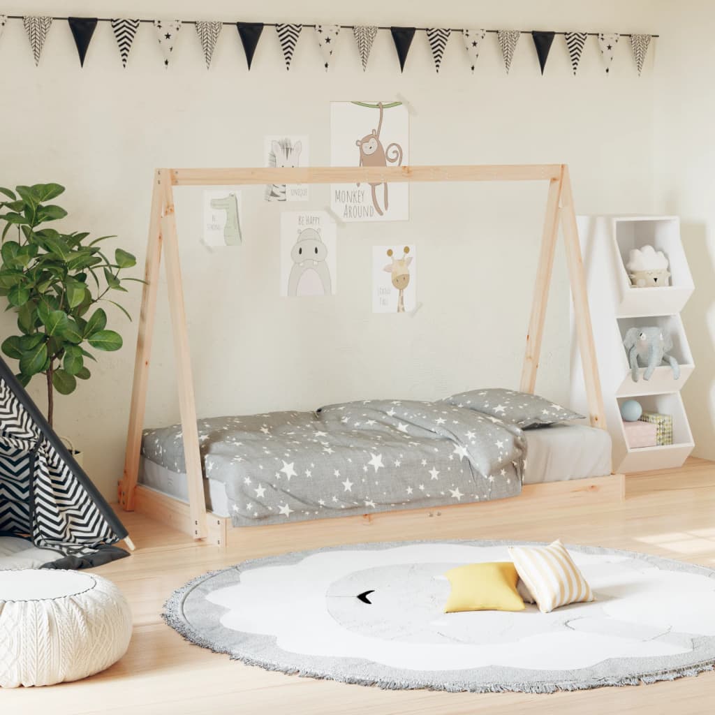 Cadre de lit pour enfant 80×160 cm bois de pin massif