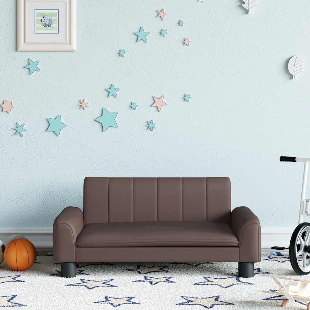 Canapé pour enfants marron 70x45x30 cm similicuir