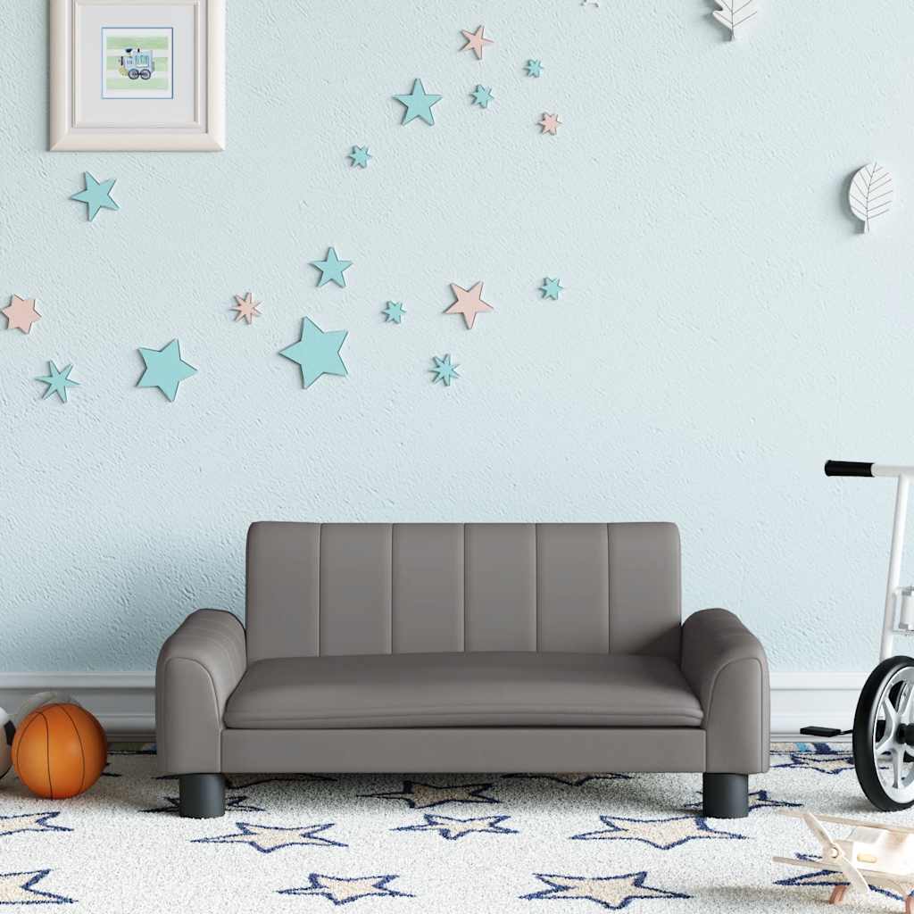 Canapé pour enfants gris 70x45x30 cm similicuir