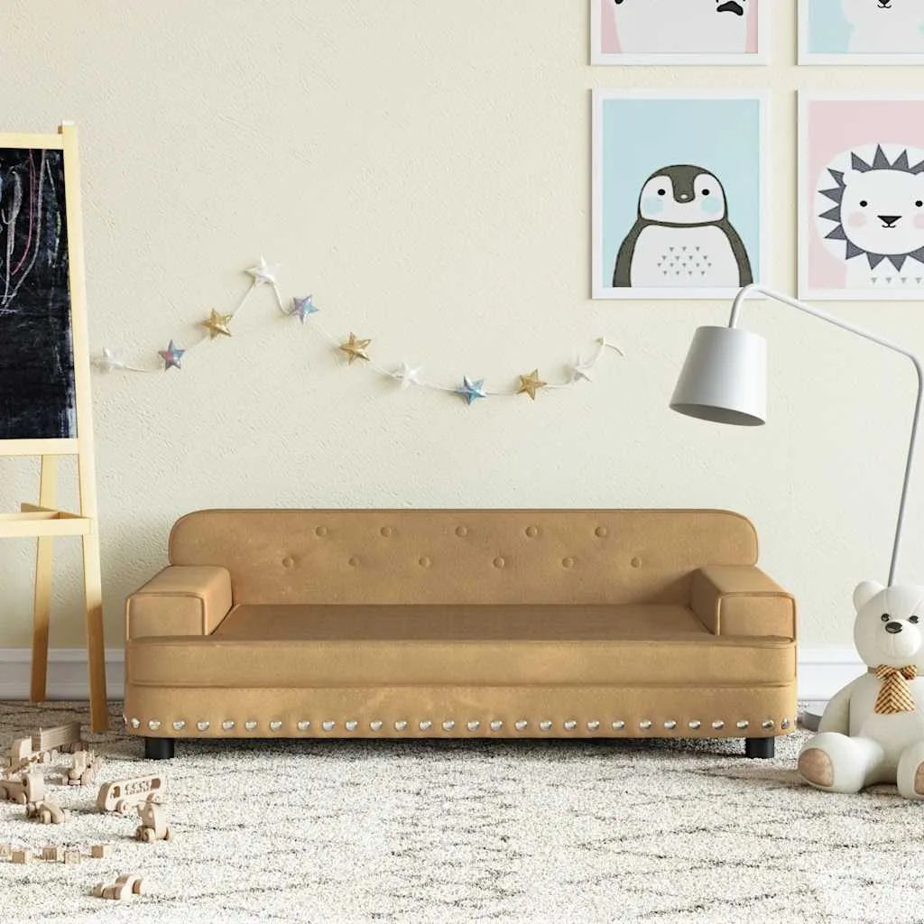 Canapé pour enfants marron 90x53x30 cm velours