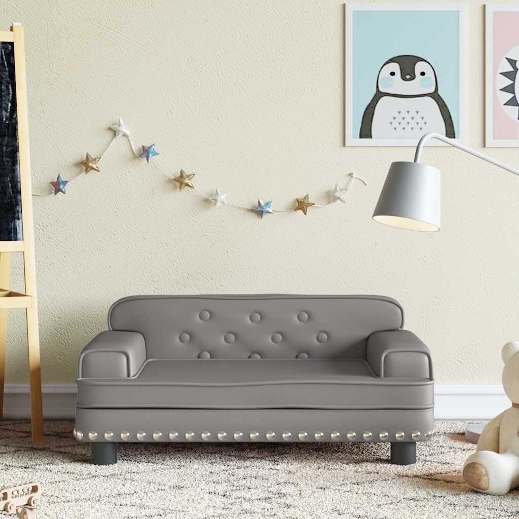 Canapé pour enfants gris 70x45x30 cm similicuir