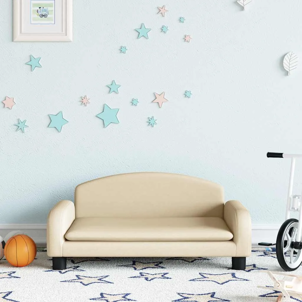 Canapé pour enfants crème 70x45x30 cm tissu
