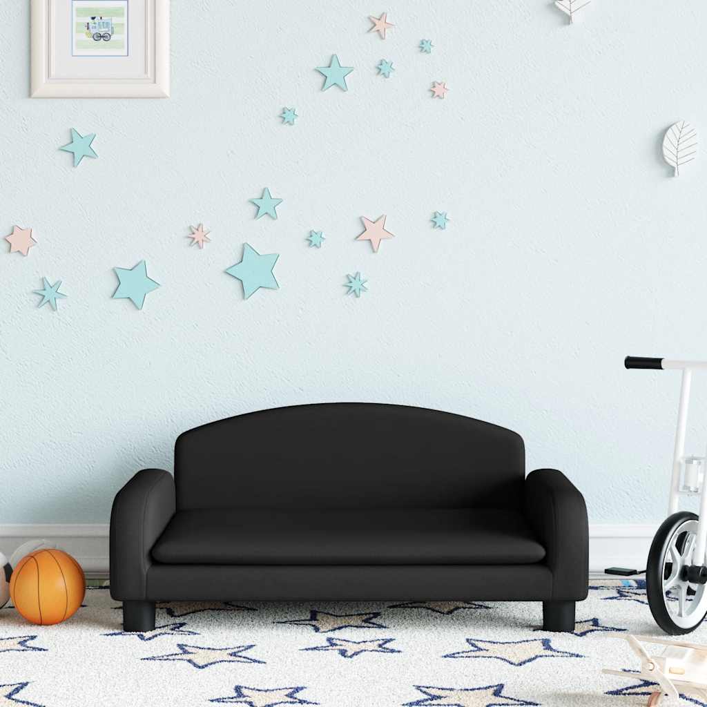 Canapé pour enfants noir 70x45x30 cm tissu