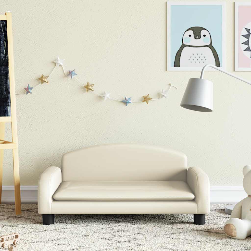 Canapé pour enfants crème 70x45x30 cm similicuir