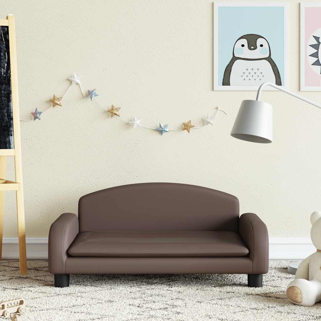 Canapé pour enfants marron 70x45x30 cm similicuir