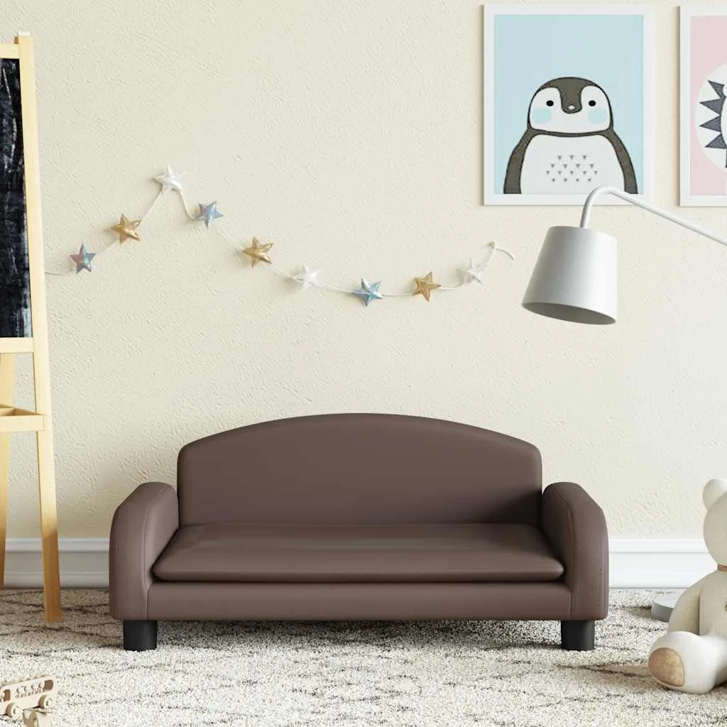 Canapé pour enfants marron 70x45x30 cm similicuir