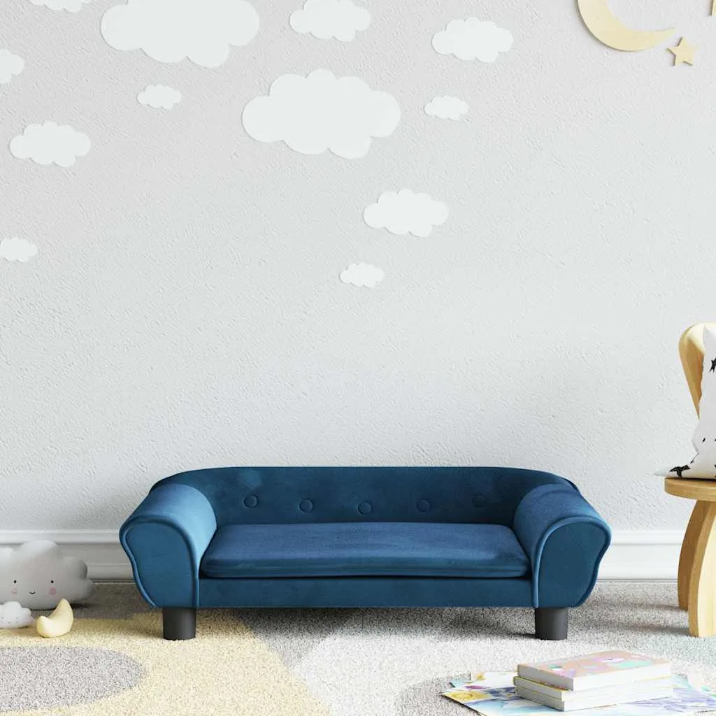 Canapé pour enfants bleu 70x45x26 cm velours
