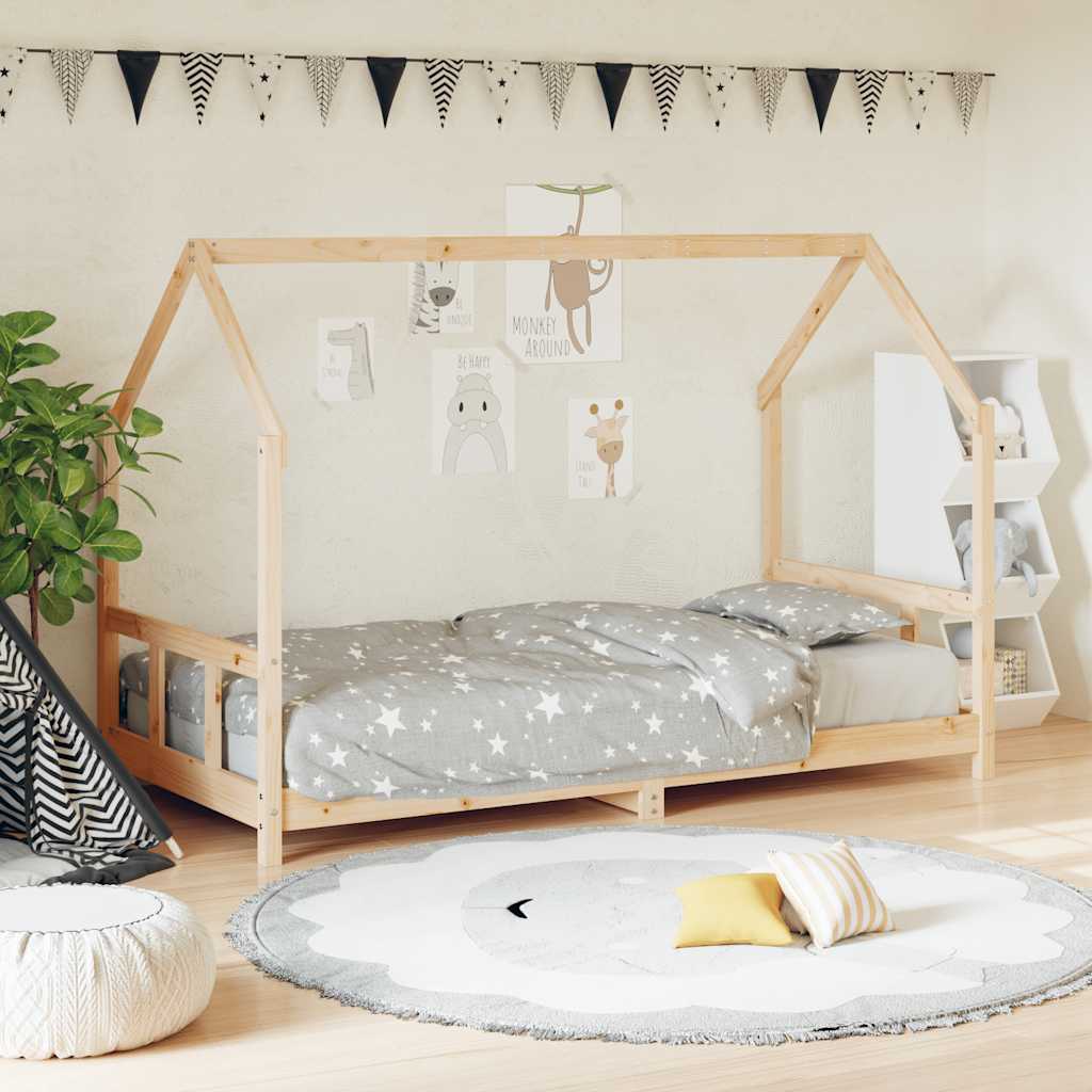 Cadre de lit pour enfants 90×200 cm bois de pin massif