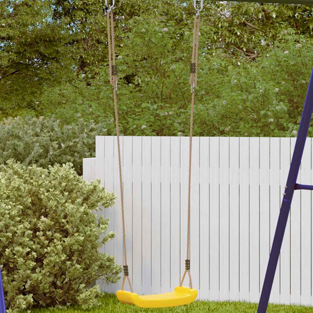 Balançoire d’extérieur d’enfants simple et corde réglable jaune