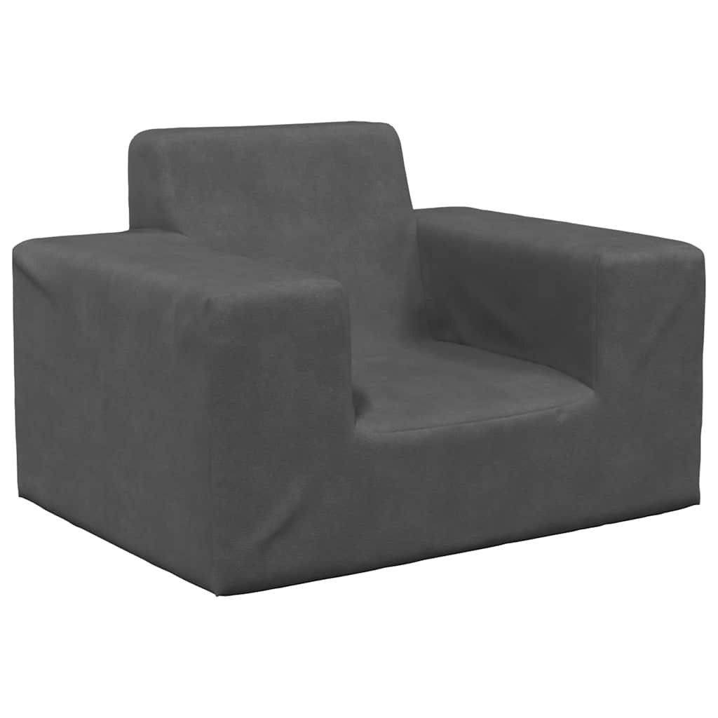Canapé pour enfants Anthracite Peluche douce