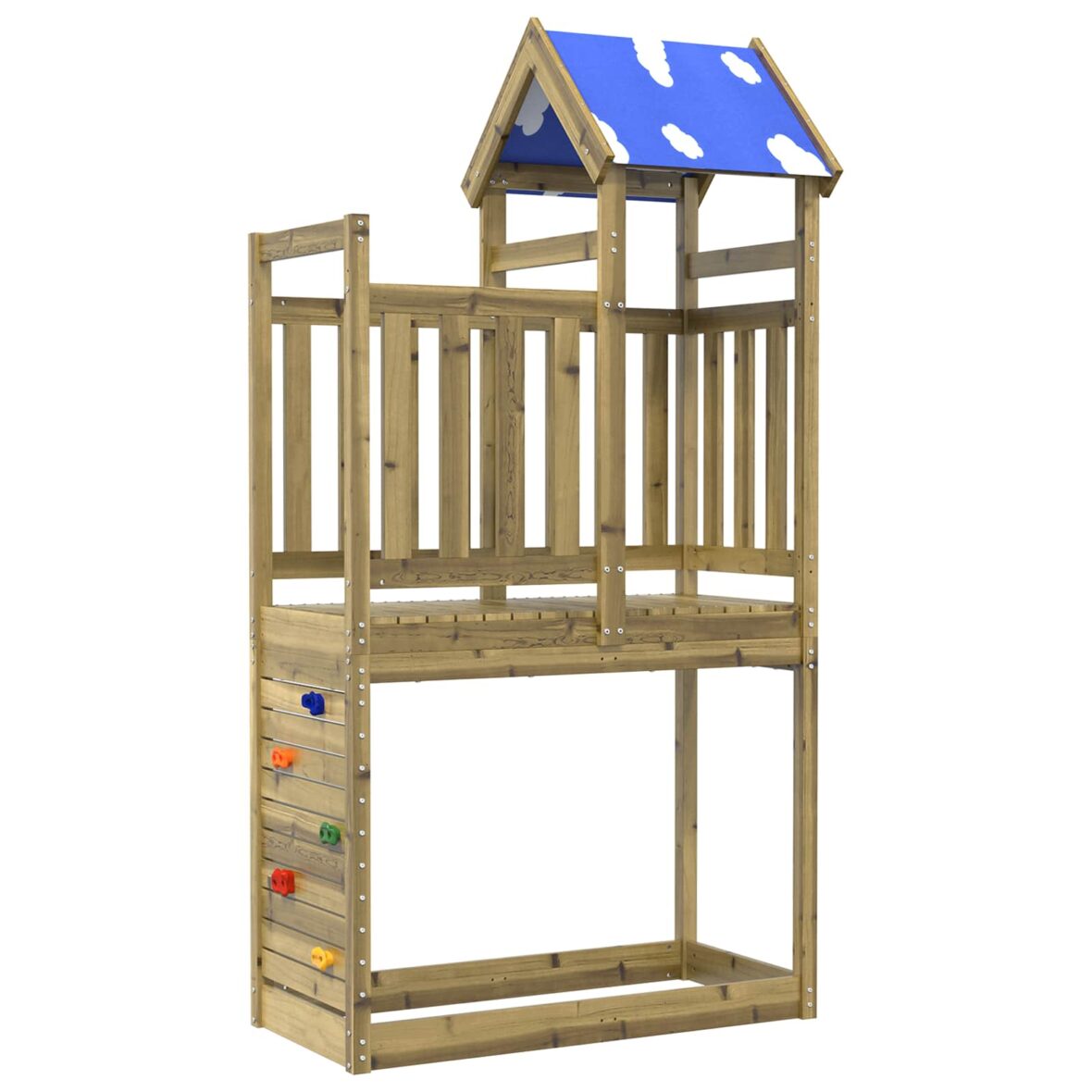 Tour de jeu Marron 110,5 x 52,5 x 215 cm Bois solide imprégné