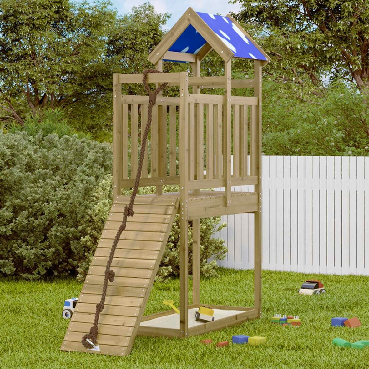 Tour de jeu Marron 52,5 x 110,5 x 215 cm Bois solide imprégné
