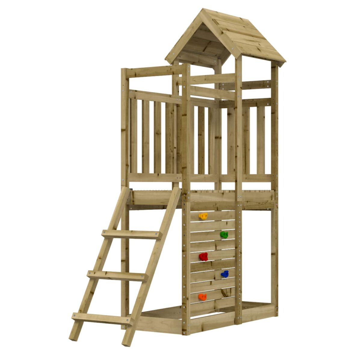 Tour de jeu Marron 110,5 x 52,5 x 214 cm Bois solide imprégné